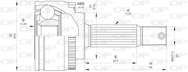 OPEN PARTS Liigendlaager, veovõll CVJ5607.10